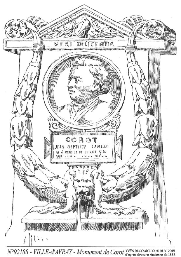 N 92188 - VILLE D AVRAY - monument de corot
